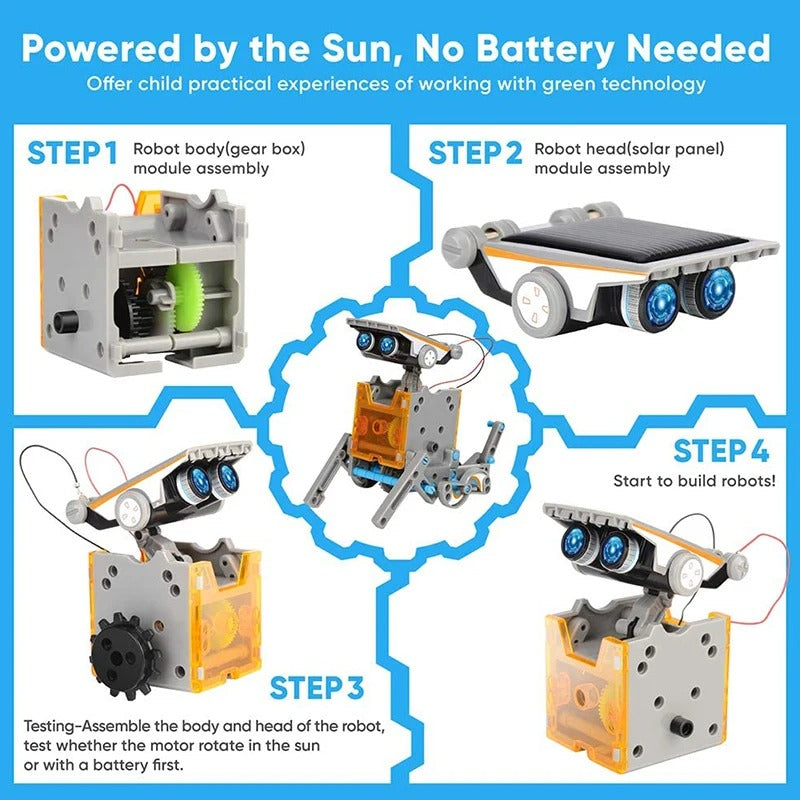 12-in-1 Solar Robot Kit: Design and Power Robots Using the Sun