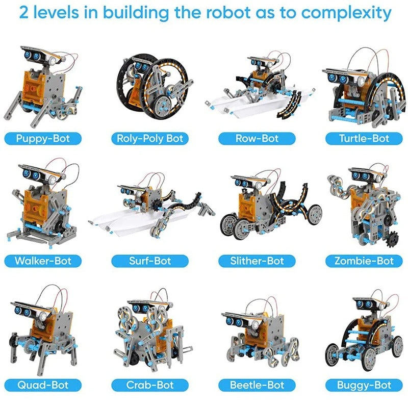 12-in-1 Solar Robot Kit: Design and Power Robots Using the Sun